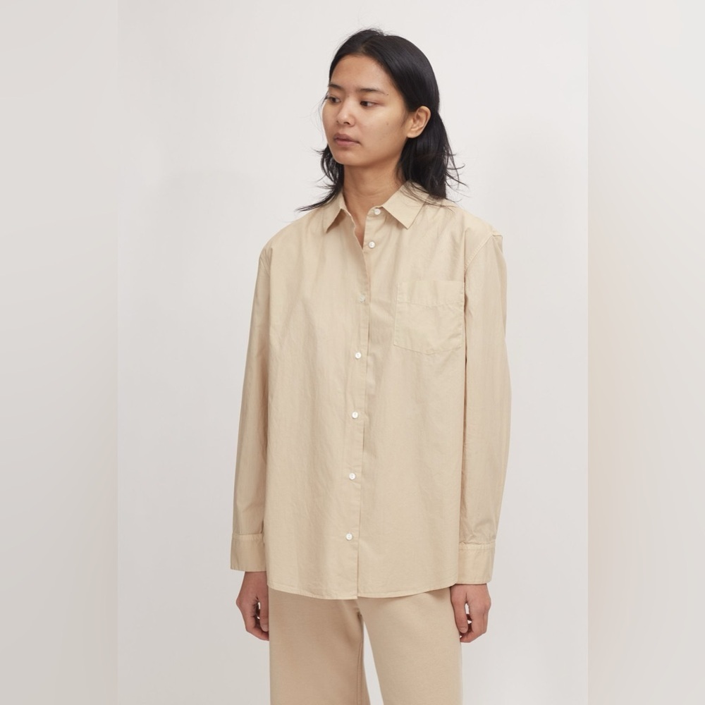 Nili Lotan Beige Cotton Button-Down Shirt